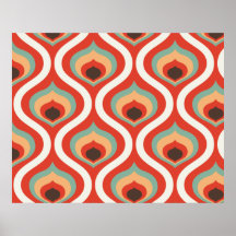 Colourful vintage droplets poster