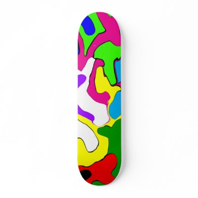 Colourful Warped Skateboard by JKdesigns