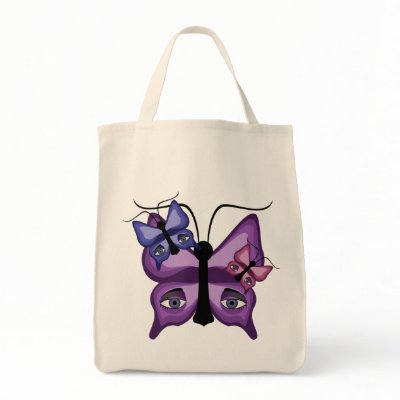 Colourful Watcher Butterflies Canvas Bags by mydeas