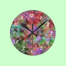Colourful Water Colour Swirl Mist wall clocks
