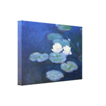 colourful Water Lilies in pond by Claude Monet Stretched Canvas Prints