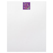 colourful whimsy peacock on purple 2 personalized letterhead