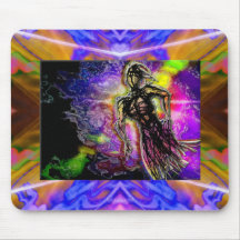 Colourful Woman Drawing Mouse Pads