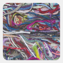 Colourful  wool fibres stickers
