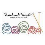colourful yarn balls knitting needles business c.. business cards