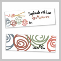 colourful yarn balls knitting needles gift tags ..