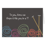 colourful yarn balls knitting needles greeting g.. cards