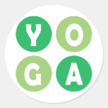 Colourful Yoga Lettering Round Sticker