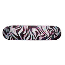 colourful zebra skate board