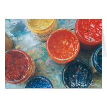 colours - Farbtöpfe Greeting Card