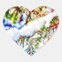 Colours in the Snow Heart Stickers