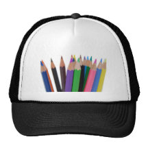colours pencils trucker hats