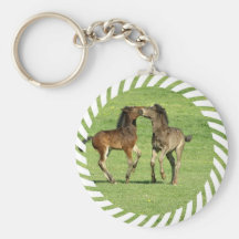 Colt and Foal Playing Keychain