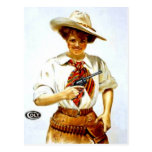 "Colt Cowgirl" Western Postcard