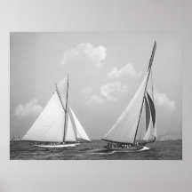 Columbia and Shamrock Race the America's Cup1899 Poster