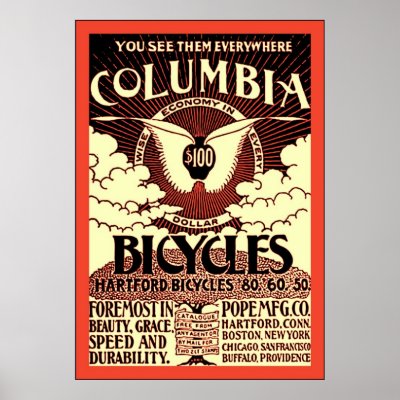 Columbia Bicycles ~ Vintage Bicycle Advertising Print by VintageFactory