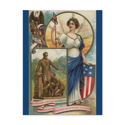 Columbia with Phrygian Cap, Shield & Eagle Postcard by pinkalmond