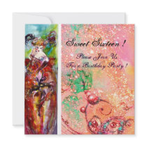 COLUMBINE,Mardi Gras, Sweet 16 Masquerade Party Personalized Invitation