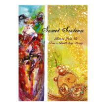 COLUMBINE,Mardi Gras, Sweet 16 Masquerade Party Custom Invites