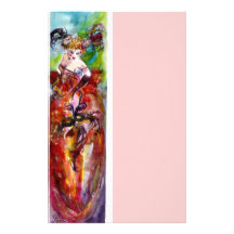 COLUMBINE, red blue green pink Stationery Design