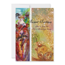COLUMBINE,Sweet Sixteen Masquerade Party,yellow Personalized Invite