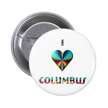 Columbus -- Blue Green & Burgundy Button