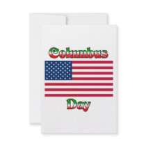 Columbus Day with Flag Invitations