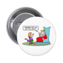 columbus king round trip pinback button