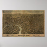 Columbus Ohio 1872 Antique Panoramic Map Poster