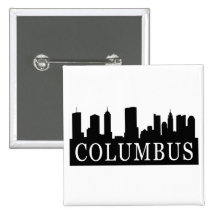 Columbus Skyline Pinback Button