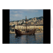 Columbus", St. Mary Caravel in Genova port, Italy Card