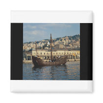 Columbus", St. Mary Caravel in Genova port, Italy Magnet