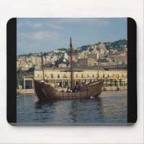 Columbus", St. Mary Caravel in Genova port, Italy Mouse Pads