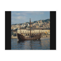 Columbus", St. Mary Caravel in Genova port, Italy Post Card