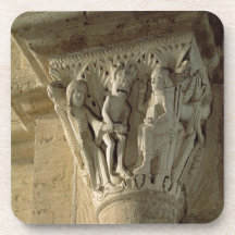 Column Capital, depicting St Benedict performing a Coasters
