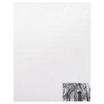 Column Under Weeping tree Black and White Picture Custom Letterhead