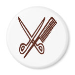 Comb & Scissors - Hairdresser Refrigerator Magnets