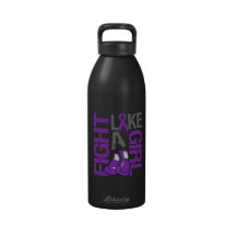 Combat de léiomyosarcome comme un slogan de grunge bouteille d'eau réutilisable
