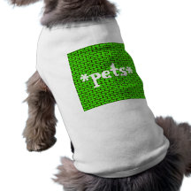 combinaison pour mascotte briques vertes, *pets* t-shirt pour toutou