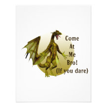 come at me bro dragon orange w oval invitation
