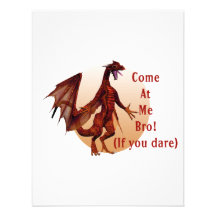 come at me bro dragon red w  oval custom announcements