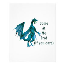 come at me bro dragon teal invitation