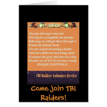 Come join TBI Raiders! Greeting Cards