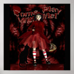 Come Play with me Gothic Print, Gothic Doll