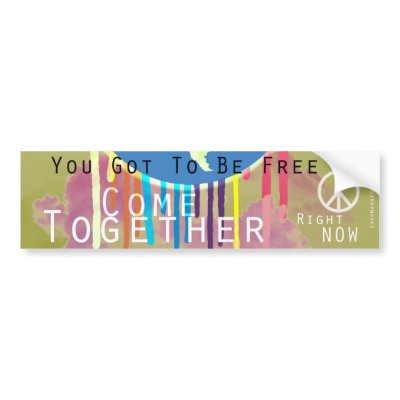 Come Together Peace Bumper Sticker by shermanatorgear
