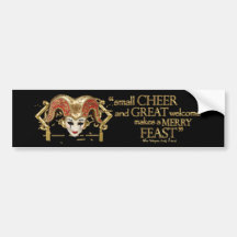 Comedy Of Errors Feast Quote (Gold Version) Bumper Sticker