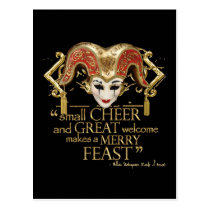 Comedy Of Errors Feast Quote (Gold Version) postcards