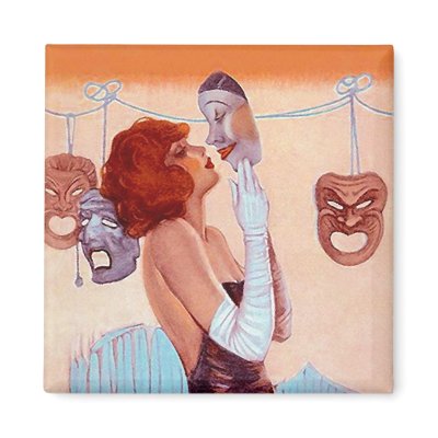 COMEDY & TRAGEDY DRAMA MASKS Glamour Girl Magnet by layooper