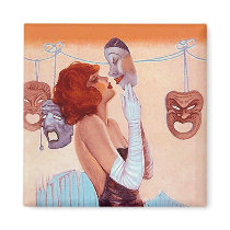COMEDY & TRAGEDY DRAMA MASKS Glamour Girl Magnet