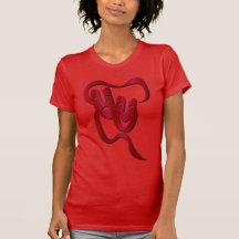 Comedy Tragedy Theatre Mask Ladies Red T-shirt